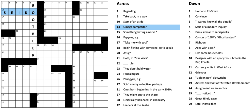 The Berkeley Crossword Solver – The Berkeley Artificial Intelligence Research Blog