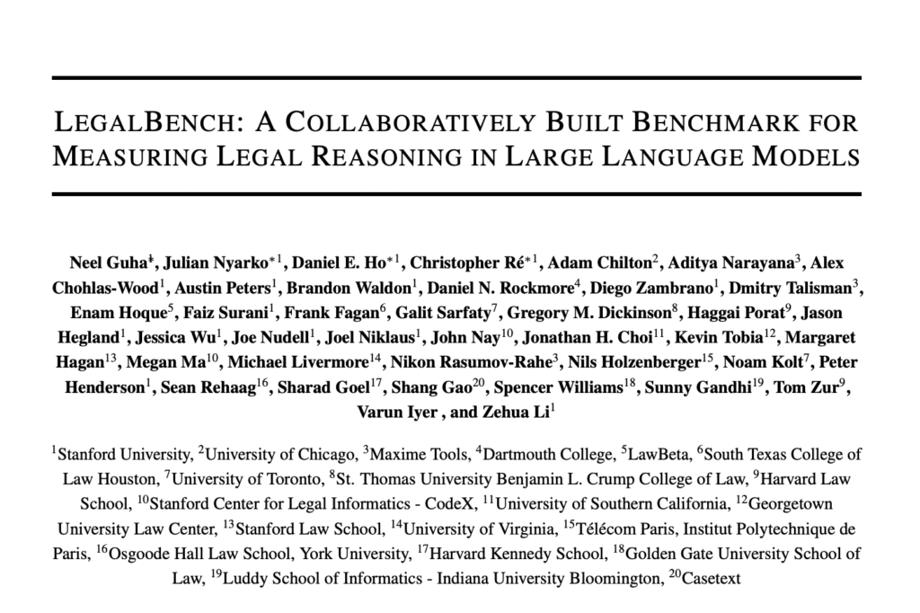 Meet LegalBench: A Collaboratively Constructed Open-Source AI Benchmark for Evaluating Legal Reasoning in English Large Language Models