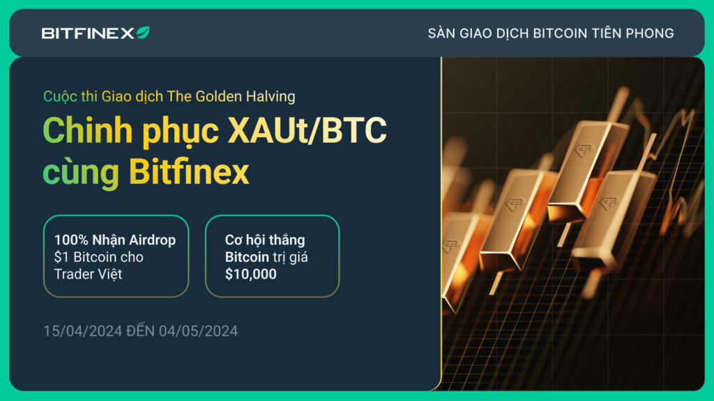 Lửa thử vàng, Bitfinex thử trader - Chinh phục XAUt/BTC, rinh $10,000 Bitcoin! Cơ hội nhận airdrop 100% cho người dùng Việt