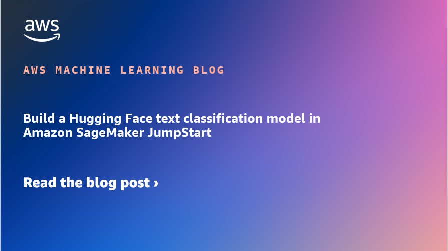 Build a Hugging Face text classification model in Amazon SageMaker JumpStart
