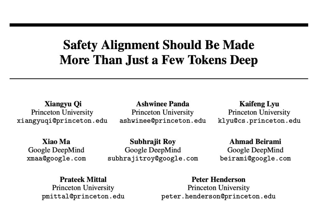 Deepening Safety Alignment in Large Language Models (LLMs)