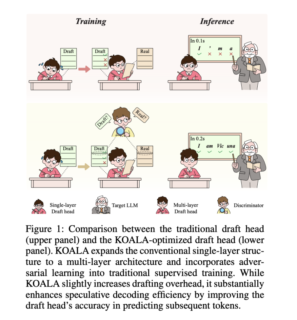 KOALA (K-layer Optimized Adversarial Learning Architecture): An Orthogonal Technique for Draft Head Optimization