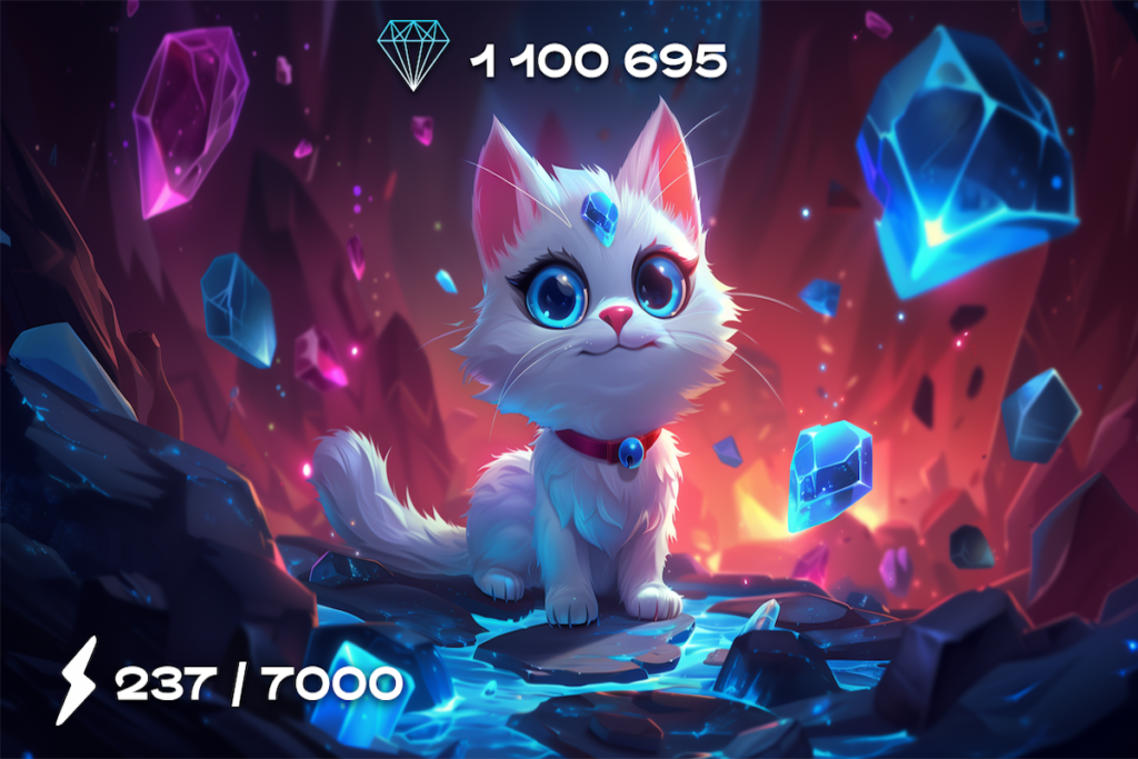 Cryptocurrency clicker game Crystal Kami in Telegram from Holiverse by Lado Okhotnikov